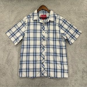 John Browning Heritage Collection Button Shirt Blue White Men Size Large